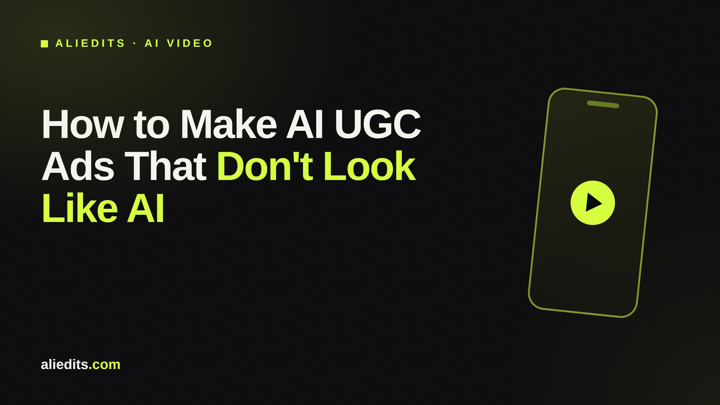 Phone screen with a play button representing a realistic AI UGC ad